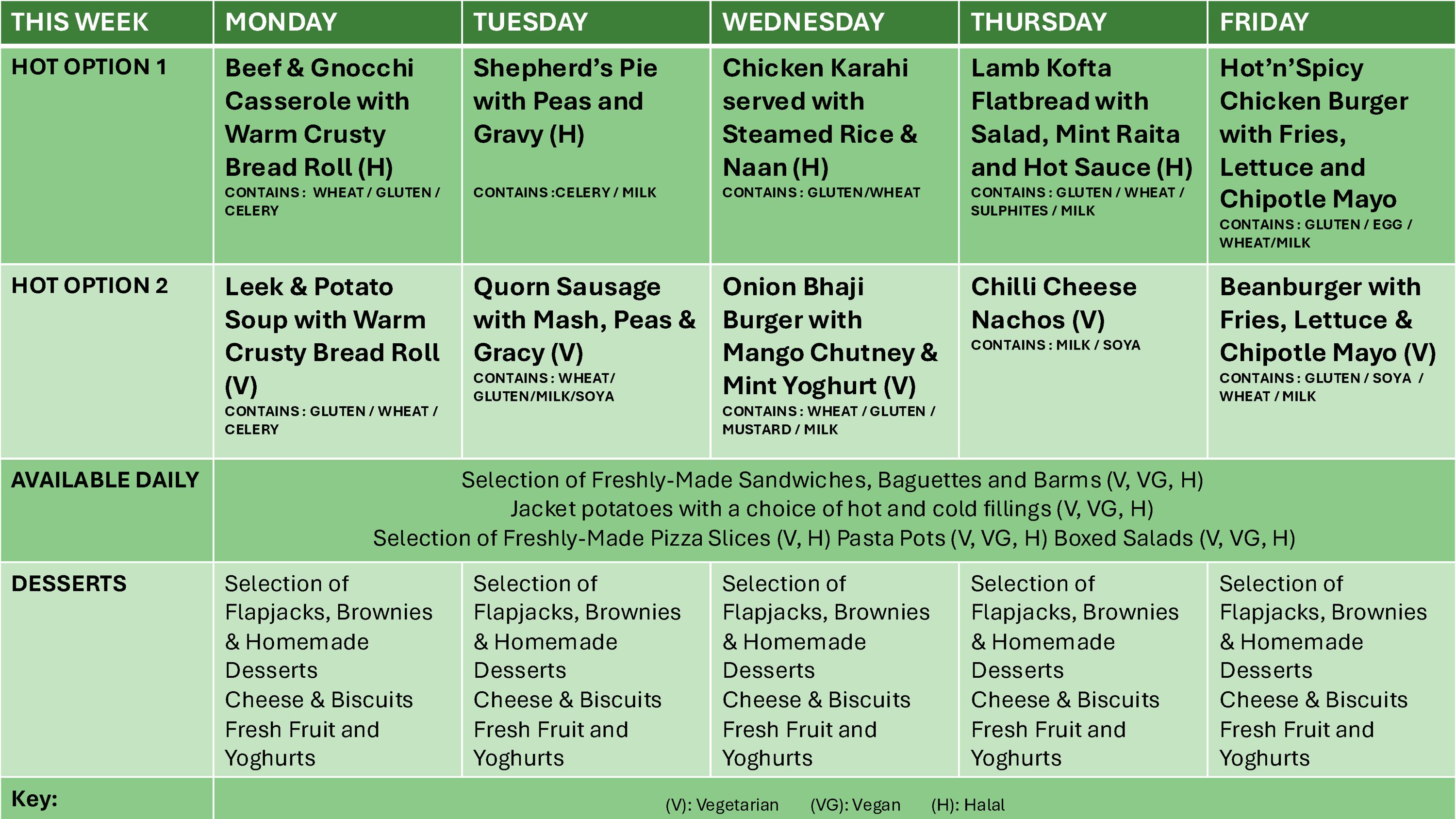 NOV 25 to FEB 26 Menu Page 1