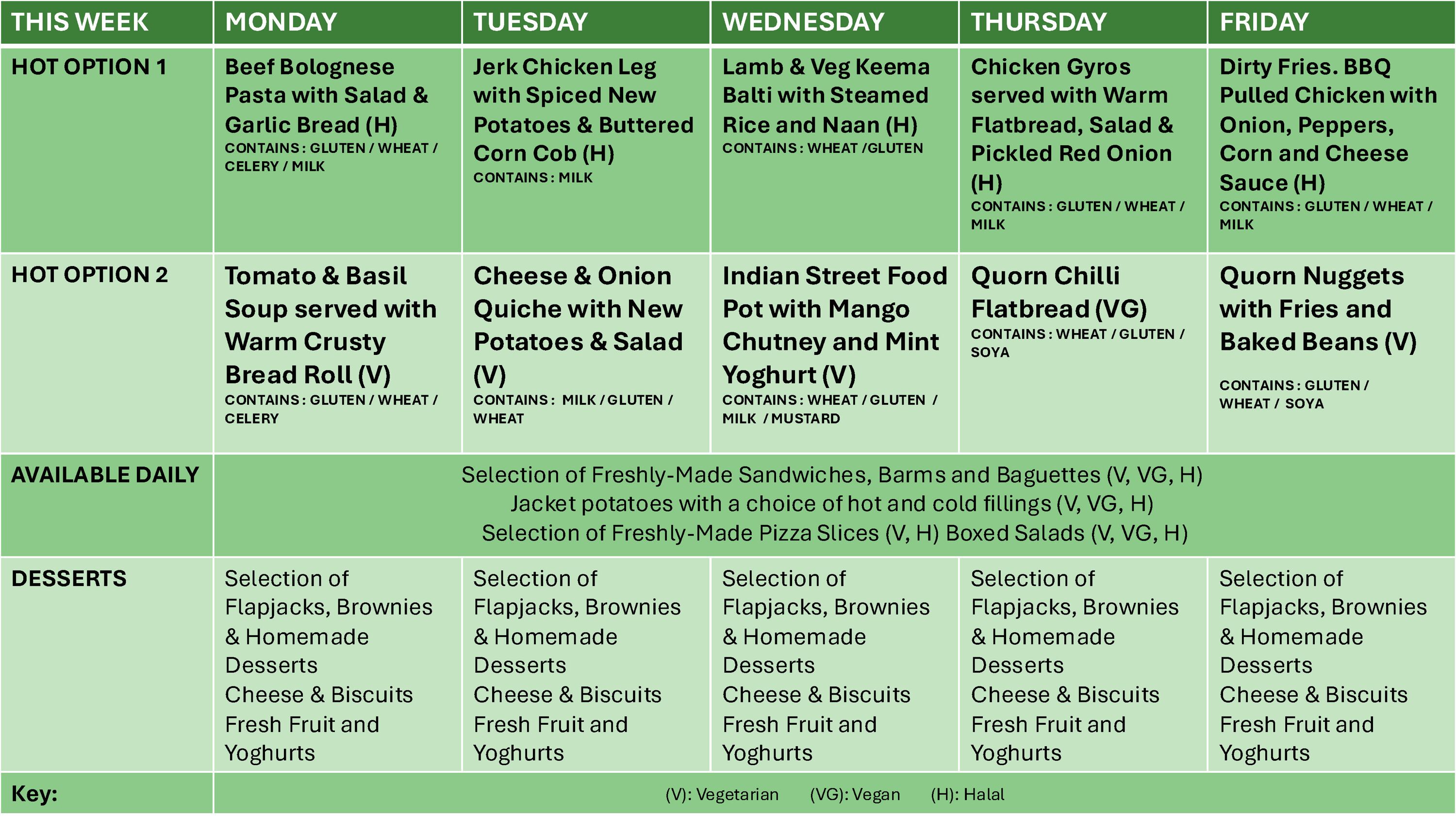 NOV 25 to FEB 26 Menu Page 2